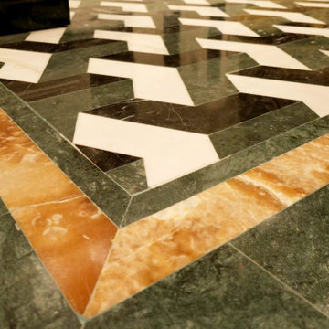 Verde Guatemala Marble , Satin Onyx, Black Orion Marble , Calacatta Marble