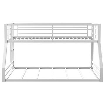 Furniture of America Dessa Metal Twin over Full Bunk Bed in White