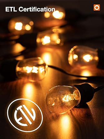 48 FT Outdoor String Lights Commercial Grade Weatherproof Strand