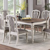 Two-Tone Rectangular Dining Table, Antique White and Gray