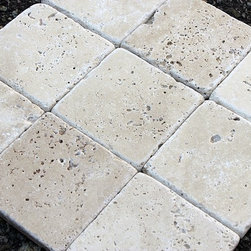 4x4 Light Travertine Tumbled Collection - Home Decor