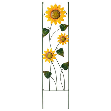 48"H Metal Sunflowers Garden Trellis