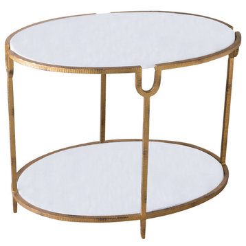 Stone Side Table - Gold Leaf