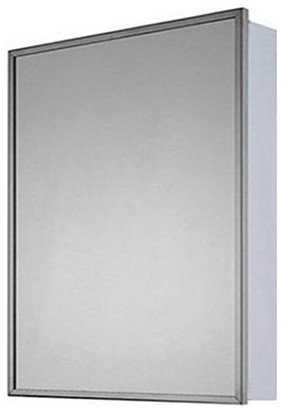 Euroline Medicine Cabinet, 16"x22", Annealed Stainless Frame, Surface Mounted