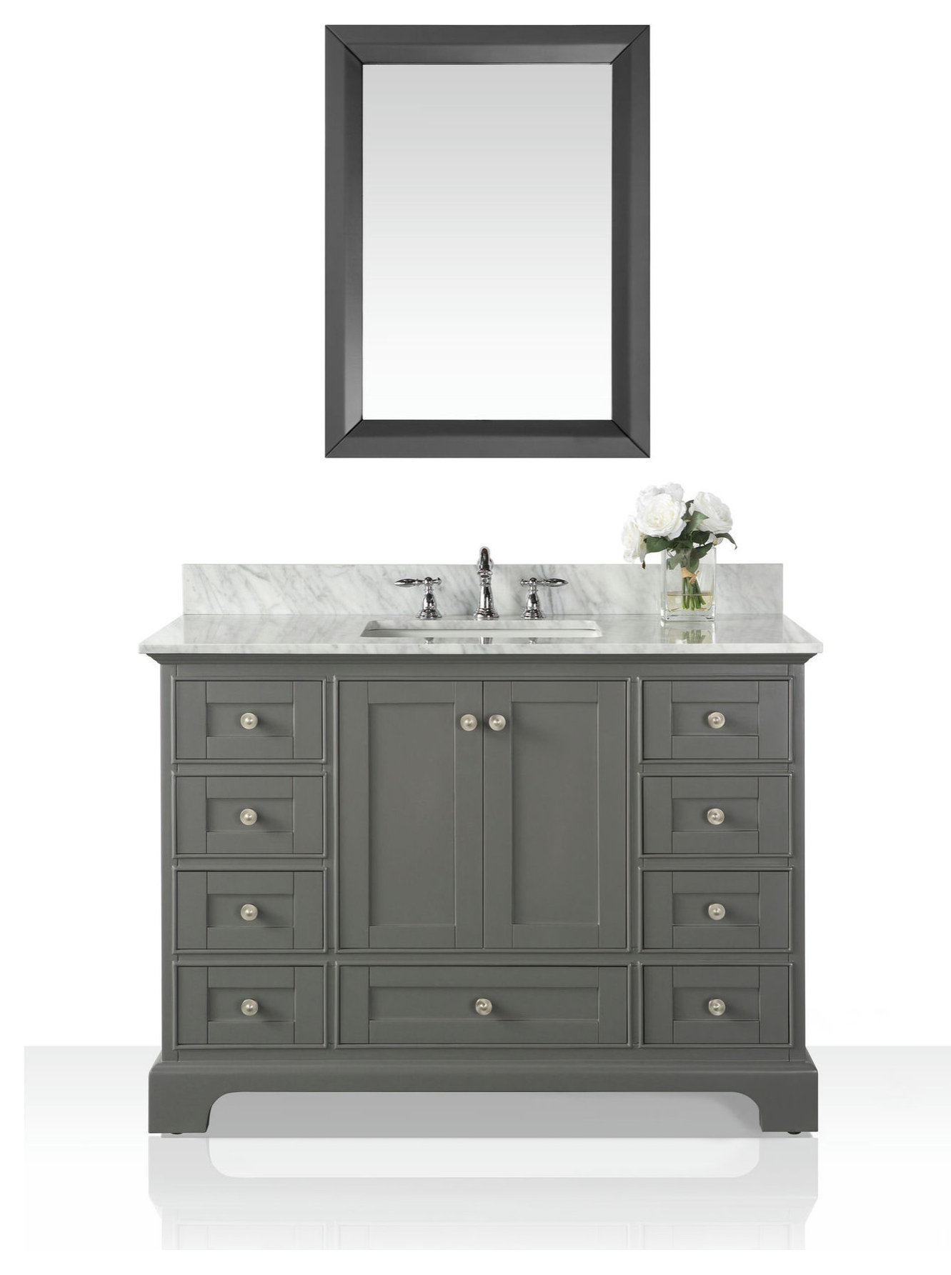 Audrey 48" Bath Vanity Set, Sapphire Gray With 28" Mirror, 48 ...