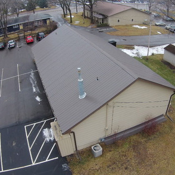 Standing seam Metal Roof on a Church building