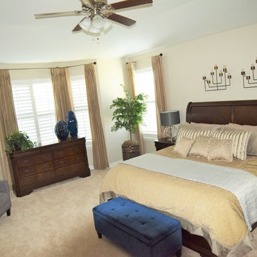 Southlands Beacon Point Master Bedroom Bedding, Pillows and Drapery