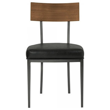 Ojai Dining Chairs, Set of 2, Vintage Black, Walnut Back