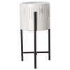 3-Piece Washed White Metal Plant Stand Set
