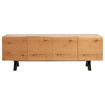 Rustic Wavy Edge 3-Section Sideboard