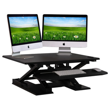 BOON Living Electric Sit-Stand Desk Top Workstation , Black, 32" X 25" +28"