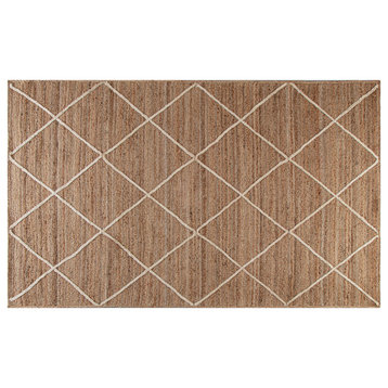 8' x 10' Domme Natural and Ivory Diamond Braided Area Rug