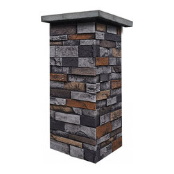 C147-DEEP SLATE STONE COLUMN WRAP (CAPS SOLD SEPARATELY) - Wall Panels