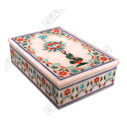 BORDERED ART MARBLE JEWELRY BOX - Home Accessories & Decor