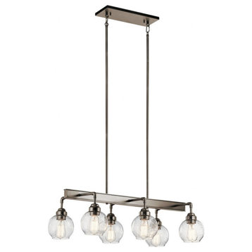 Farmhouse Six Light Chandelier-Antique Pewter Finish - Chandelier