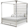 Emma Mason Signature Gracelane Queen Metal Canopy Bed in Glossy White
