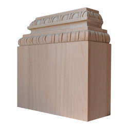 Inviting Home Inc. - Egg and Dart Pilaster Base, Large, Cherry Wood - Columns And Capitals