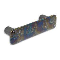 CKP - Art Glass Pull, Fractures, Oil-Rubbed Bronze Base - Cabinet And Drawer Handle Pulls