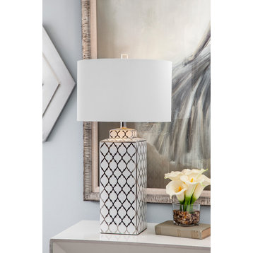 Bassett Mirror Sydney Ceramic Table Lamp With White Finish L3335TEC