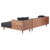 Kardiel Woodrow Neo Classic Sofa Sectional, Urban Ink, Right Facing