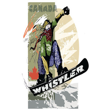 Mike Rangner Whistler Canada Extreme Snowboarder Art Print, 12"x18"