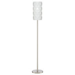 Lite Source - Pandora Floor Lamp, Brushed Nickel With White Metal Cut Shade E27 Type A 100W - Stylish and bold. Make an illuminating statement with this fixture. An ideal lighting fixture for your home.&nbsp