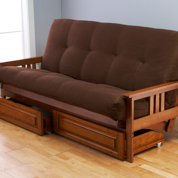 Monterey Frame with Chocolate Suede Mattress and Storage Drawers