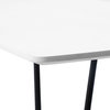 LeisureMod Elmwood Modern Wood Rectangle Coffee Table With Metal Legs, White