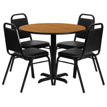 Flash Furniture 36'' Round Natural Laminate Table Set With Chairs