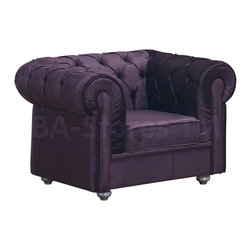 Chesterfield Velvet Prune Armchair - Armchairs And Accent Chairs