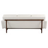 Stilt Danish Mod Sofa, Premium Aniline Leather, White Seat, Walnut Base