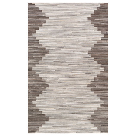 Zander ZND-1007 Rug, Silver Gray and Beige, 5'x8'