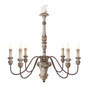 Catania 6-Light Vintage-Style French Country Wooden Chandelier