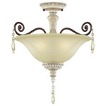 Millennium Lighting - Millennium Lighting 7313-AW/BZ Denise - Three Light Semi-Flush Mount - Shade Included: YesDenise Three Light S Antique White/Bronze *UL Approved: YES Energy Star Qualified: n/a ADA Certified: n/a  *Number of Lights: Lamp: 3-*Wattage:100w A bulb(s) *Bulb Included:No *Bulb Type:A *Finish Type:Antique White/Bronze