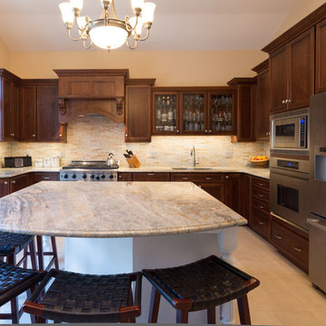 Cherry Kitchen with Large Eat-In Island