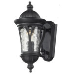 Z-Lite - Z-Lite 543S-BK Doma - One Light Outdoor Wall Mount - Traditional and timeless, this small outdoor wallDoma One Light Outdo Black Water Glass *UL: Suitable for wet locations Energy Star Qualified: n/a ADA Certified: n/a  *Number of Lights: Lamp: 1-*Wattage:100w Medium Base bulb(s) *Bulb Included:No *Bulb Type:Medium Base *Finish Type:Black