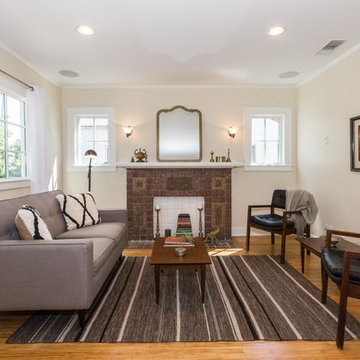 Vintage furniture to compliment the fireplace