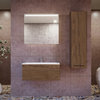 Piana Bathroom Vanity Set Modern Single Sink Wall Mount, Matte Walnut, 24"