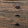 Benzara BM242630 Wooden Dresser With 6 Drawers and Saw Hewn Texture, Brown