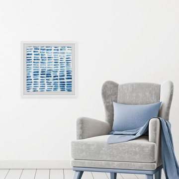 "Indigo Bleed I" Framed Painting Print