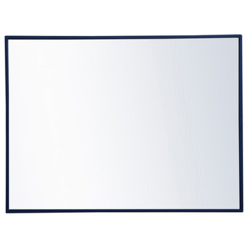 Elegant Decor MR4071BL Metal Frame Rectangle Mirror, 24"x32", Blue