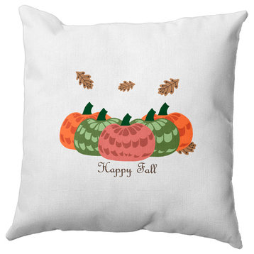 Happy Fall Pumpkins Accent Pillow, Coral, 26"x26"