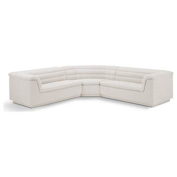 Cascade Upholstered Modular Sofa, Cream, Boucle Fabric, Corner Sectional