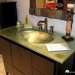 Coyote Glass Design - Woodgrain Intergral - Bathroom Vanities And Sink Consoles
