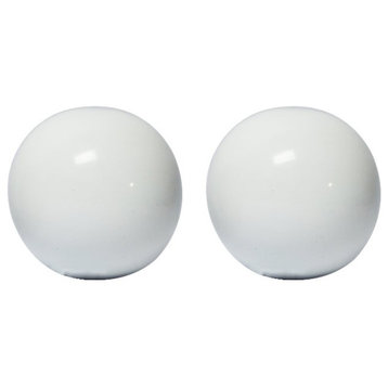 Urbanest Set Of 2 Ball Lamp Finials, 1 1/4" Diameter, Glossy White