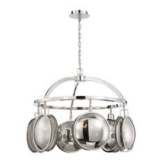 Chandelier 6 Light, 30.25"x23.25" Polished Nickel