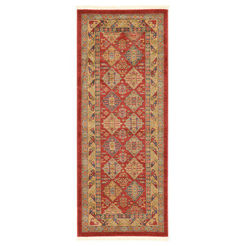 Unique Loom Red Xerxes Sahand 2' 7 x 6' 7 Runner Rug