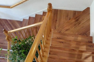 Inspiration for a wooden staircase remodel in San Francisco