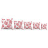 Anchobee "Coral" Red White Throw Pillow