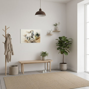 A Field of Dreams Watercolor Painting Digital Artwork Scandinavian Style Wall Ar